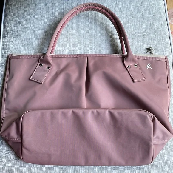 Agnes b voyage tote bag dusty pink color made in Japan